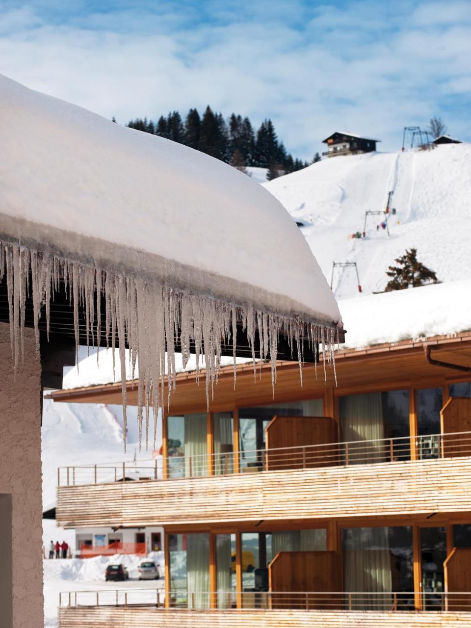 A-Rosa Ifen Hotel Kleinwalsertal Hirschegg  Exteriér fotografie Icicles on a building